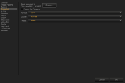 Snapshot Preferences